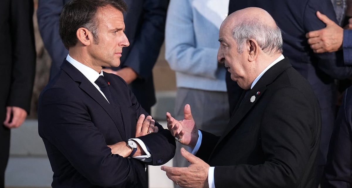 Emmanuel Macron et Abdelmadjid Tebboune, lors du sommet du G7, à Fasano, le 14 juin 2024.