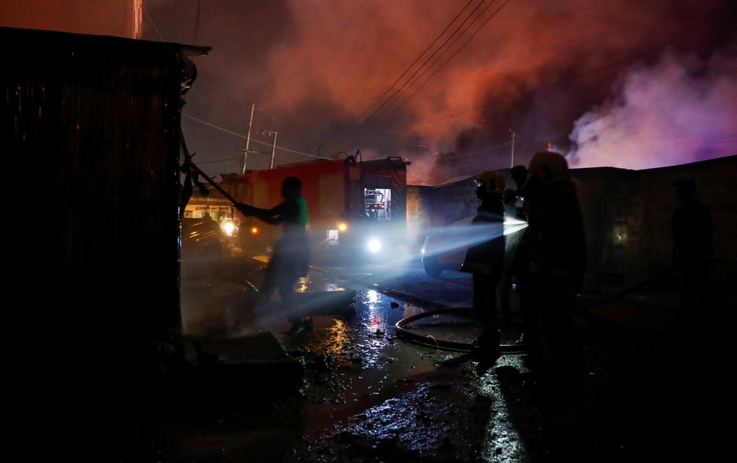 Incendie suite a une explosion a nairobi