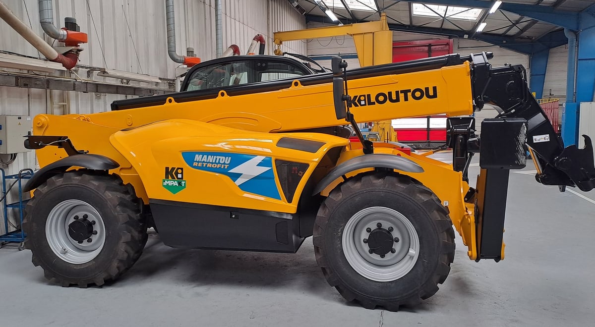 En collaboration avec le groupe Kiloutou, Manitou présentera en avant-première le premier chariot télescopique "retrofit" électrique, le 4 juin 2024 à Ancenis.
