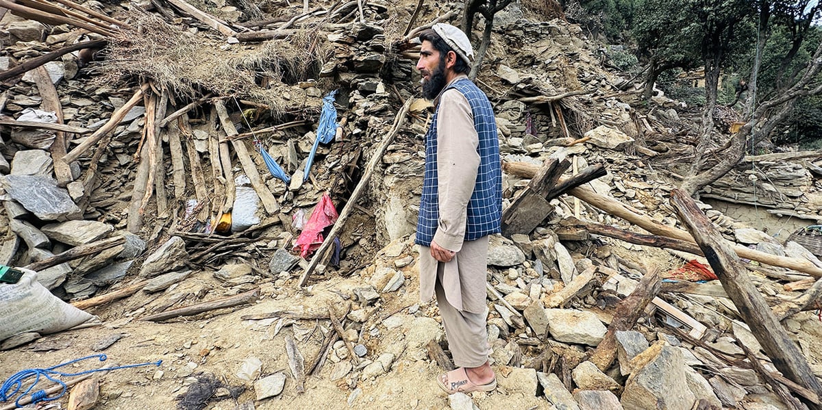 Dans la vallée de Kunar, le 4 septembre. Depuis le tremblement de terre du 31 août, les répliques n'ont pas cessé.