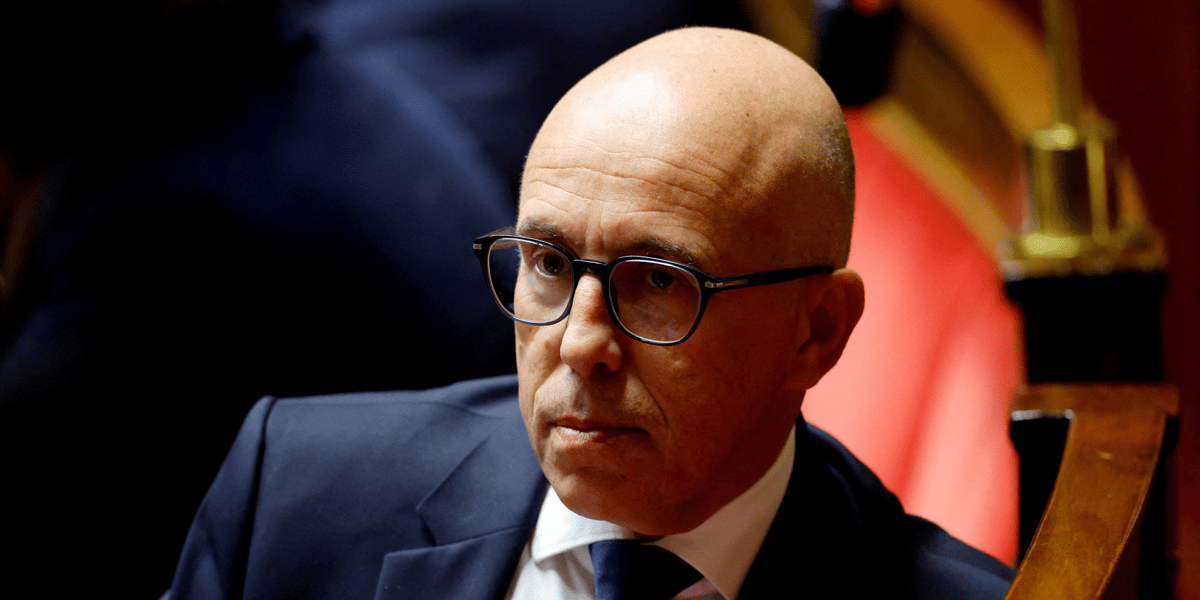 Eric ciotti lors d'un debat visant a inscrire le droit a l'avortement dans la constitution, a l'assemblee nationale a paris