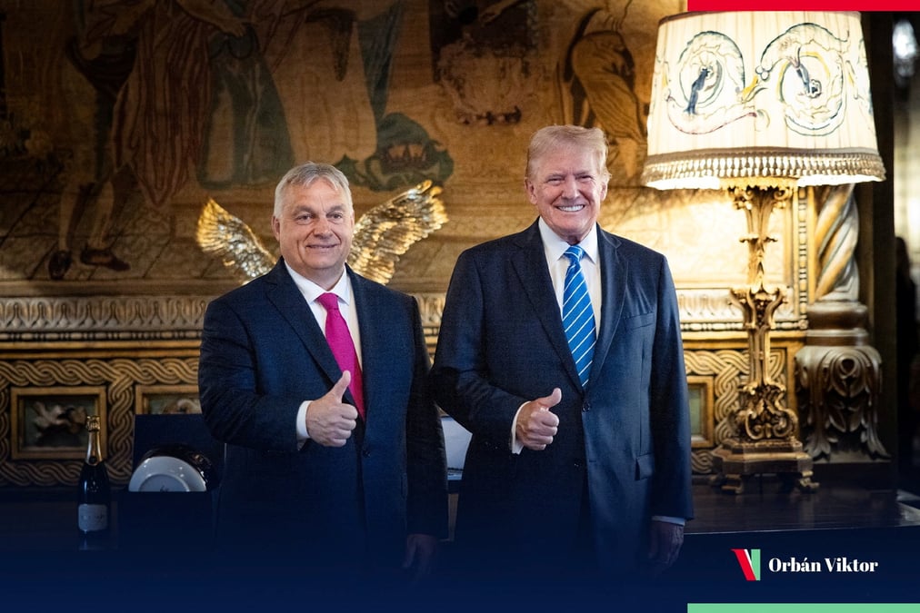 Le premier ministre hongrois viktor orban rencontre donald trump a la residence de ce dernier a mar-a-lago en floride