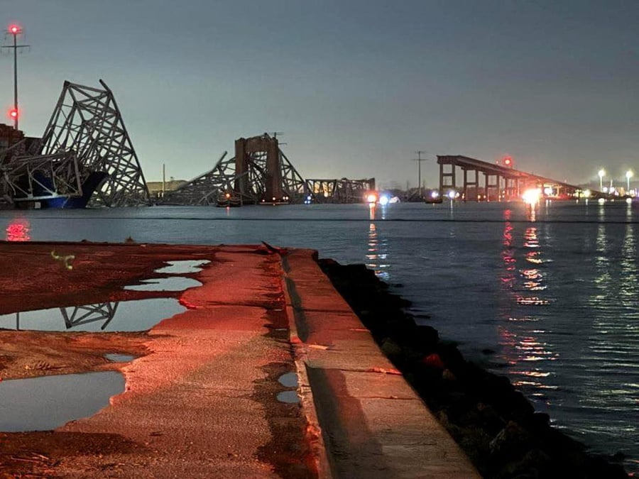 Photo du francis scott key bridge de baltimore, situe dans l'etat du maryland aux etats-unis