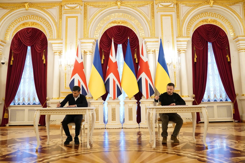 Le premier ministre britannique sunak visite kyiv pendant l'invasion russe de l'ukraine