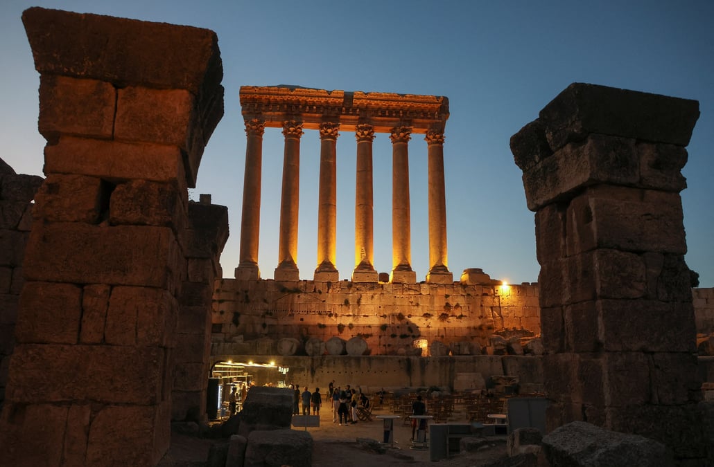 Une vue des ruines historiques de baalbeck