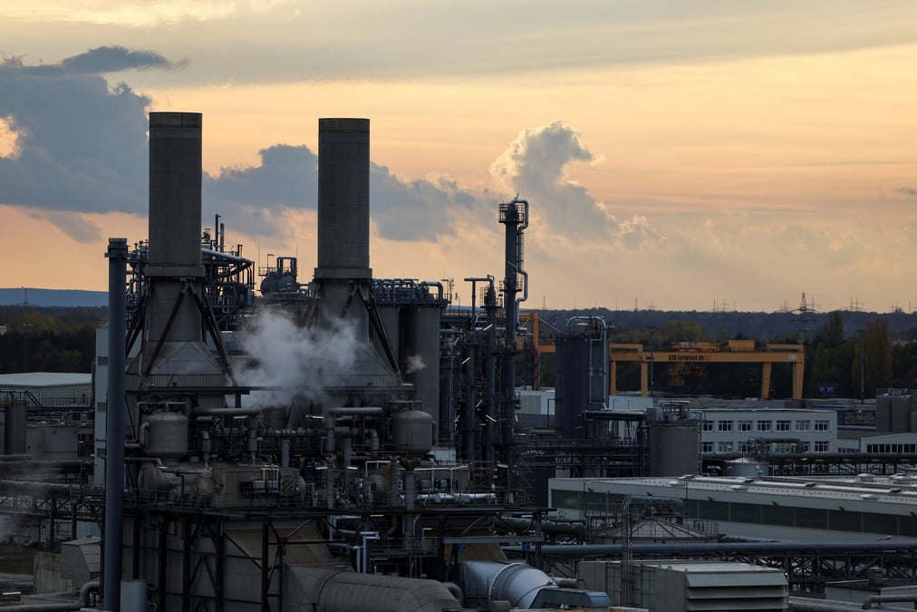 Un complexe industriel de la societe basf a schwarzheide, en allemagne