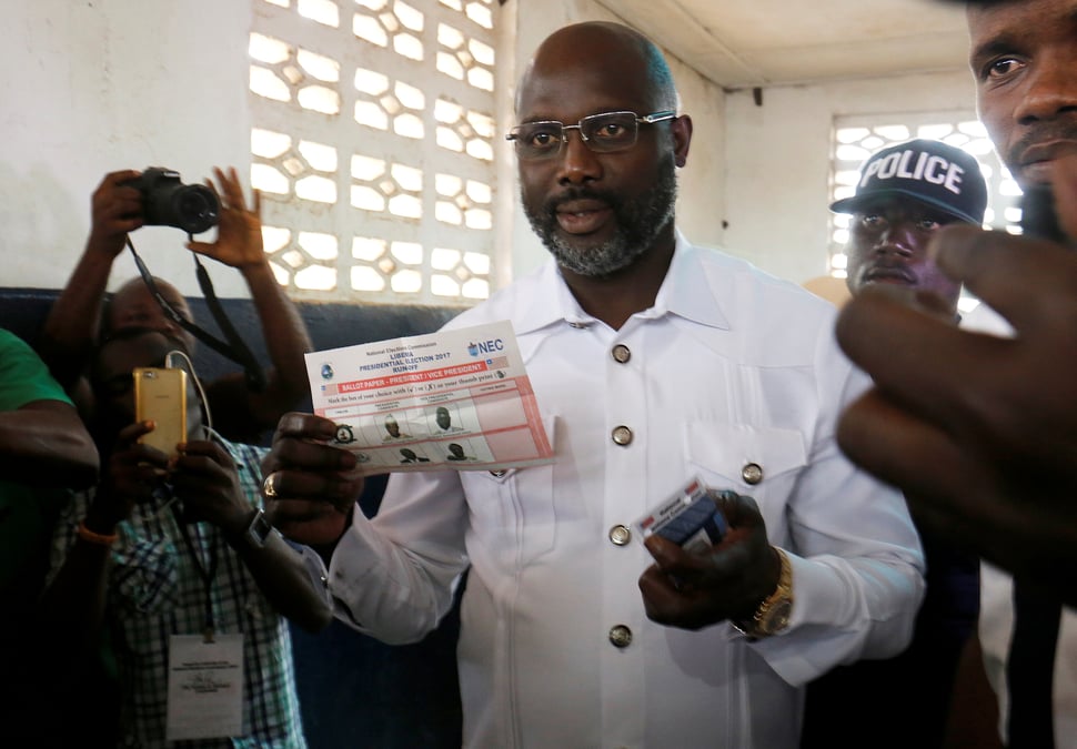 George weah declare vainqueur de la presidentielle au liberia