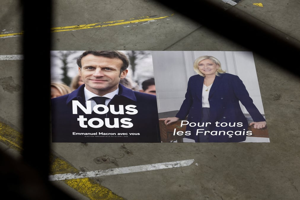 Veillee d'armes pour emmanuel macron et marine le pen