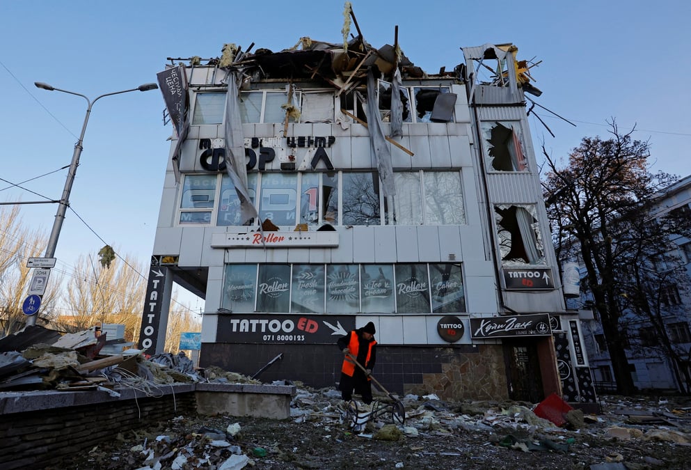Consequences des bombardements a donetsk
