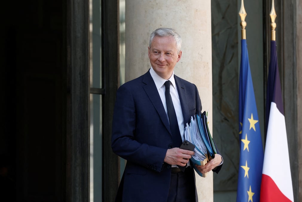Le ministre francais de l'economie et des finances, bruno le maire, a l'elysee