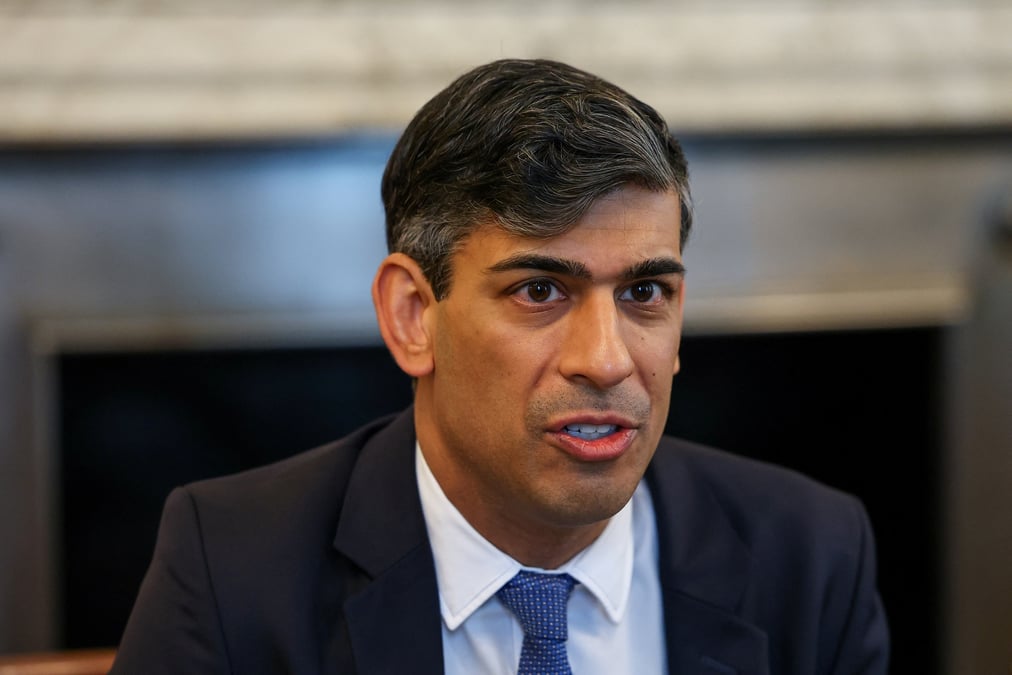 Le premier ministre britannique rishi sunak lors d'une reunion du comite des operations de migration illegale a londres