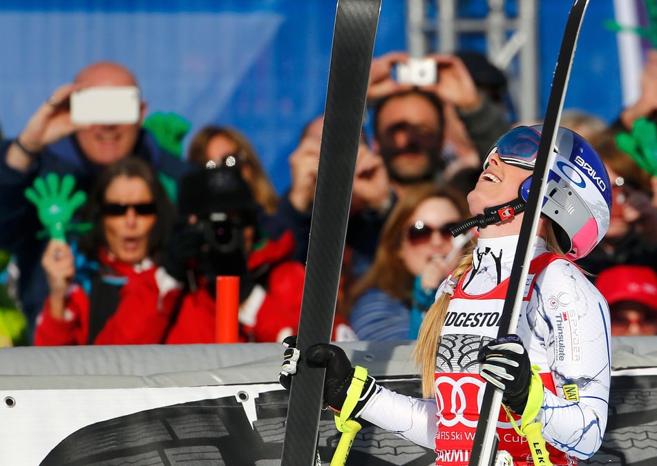 Lindsey vonn, seule au monde a garmisch-partenkirchen