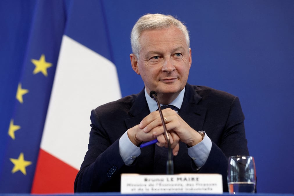 Photo d'archives du gouvernement francais presentant le projet de loi de finances 2023