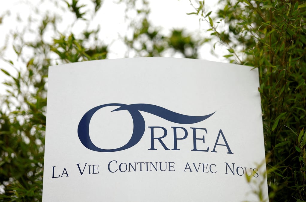 File photo: logo of french care homes company orpea in reze
