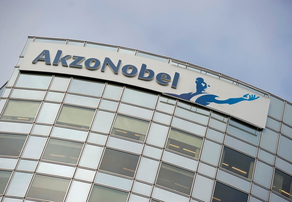 Le logo d'akzonobel est vu a amsterdam