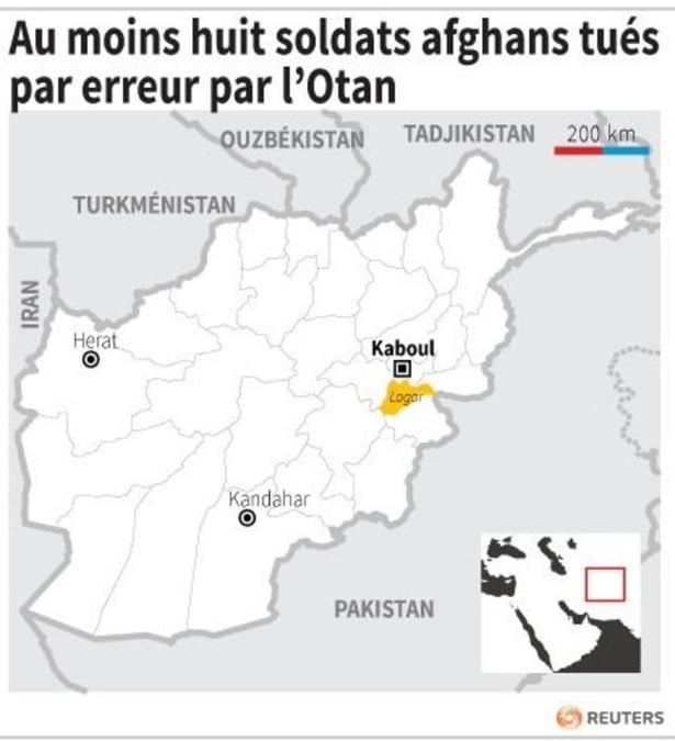 Au moins huit soldats afghans tues par erreur par l’otan