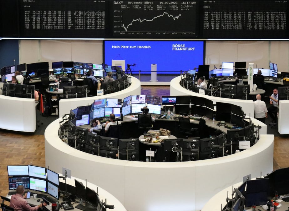 Le graphique de l'indice boursier allemand dax a la bourse de francfort