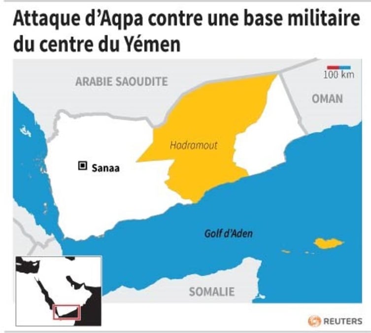 Attaque d'aqpa contre une base militaire dans le centre du yemen