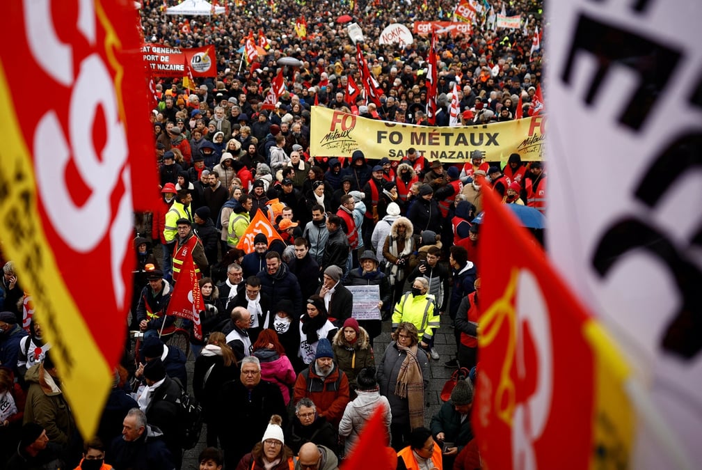 Greve nationale en france contre la reforme des retraites