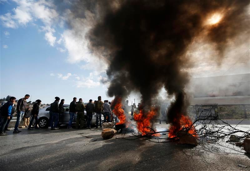 Manifestation de réfugiés palestiniens contre une grève de l'Onu