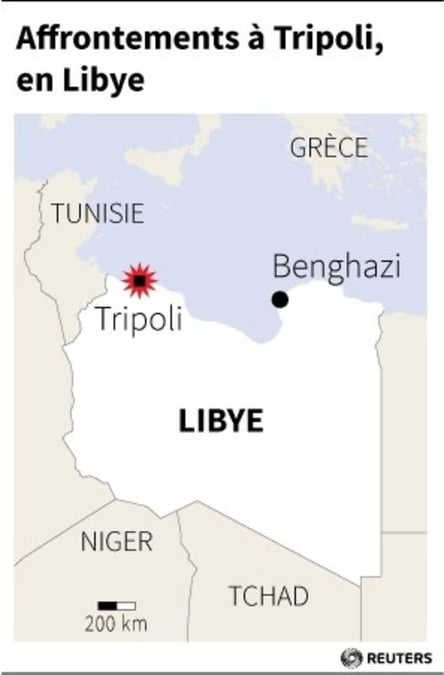 Affrontements a tripoli, en libye