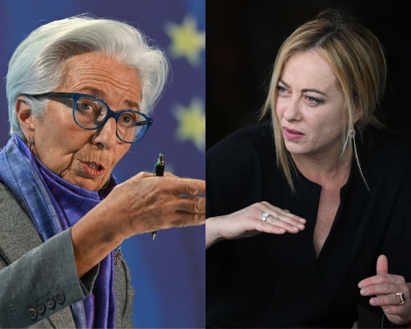 Christine lagarde georgia Meloni