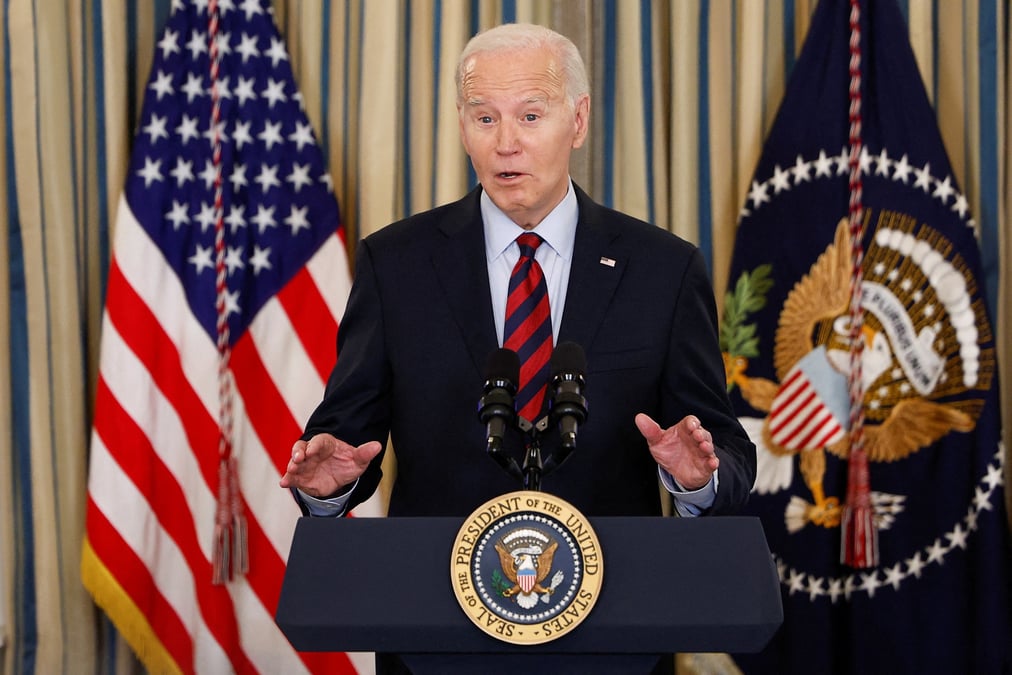 Le president americain joe biden a la maison blanche a washington
