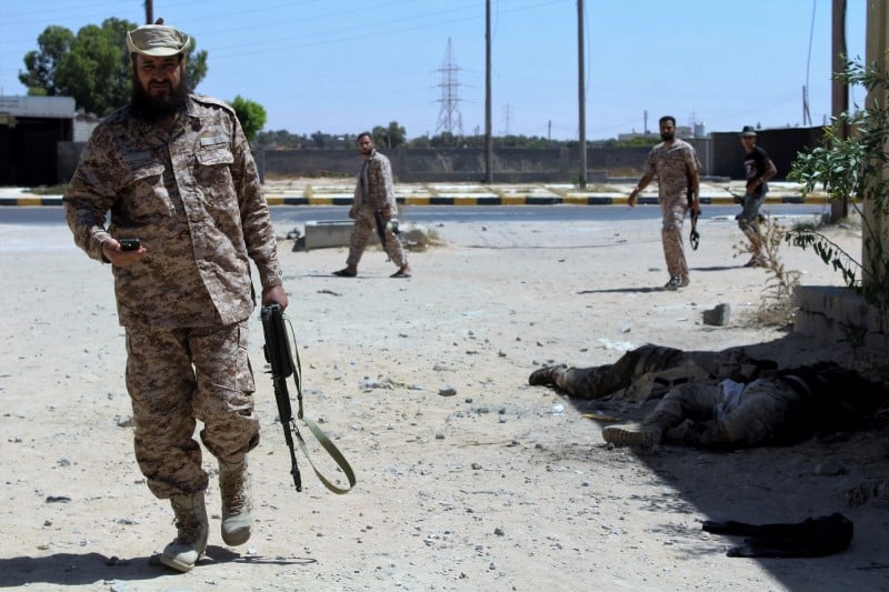 Avancee des forces libyennes du gna dans syrte