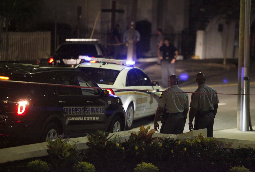 Police respond to a shooting at the emanuel ame church in charleston south carolina