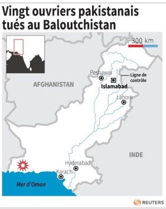 Vingt ouvriers pakistanais tues au baloutchistan