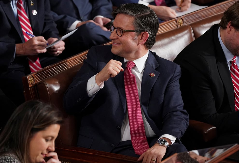 Mike johnson lors du vote pour la presidence de la chambre