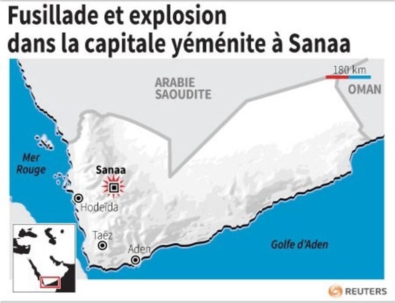 Fusillade et explosion dans la capitale yéménite