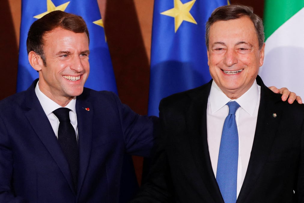 Union europeenne: macron et draghi plaident pour des marges de manoeuvre budgetaires