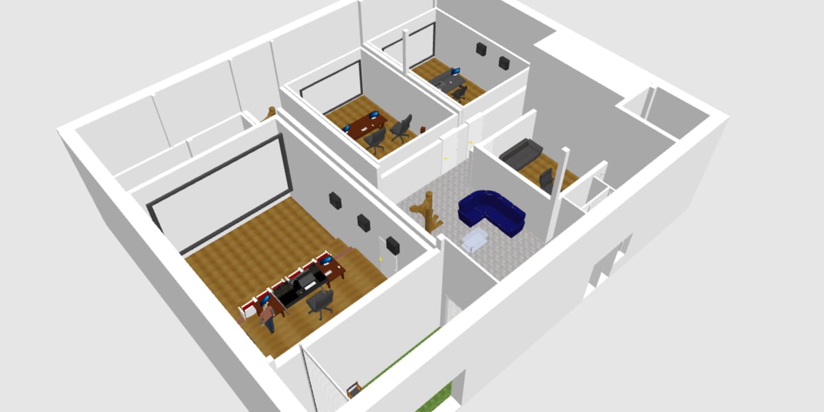 Visuel 3D du studio que Saraband PostProduction construit à Montpellier