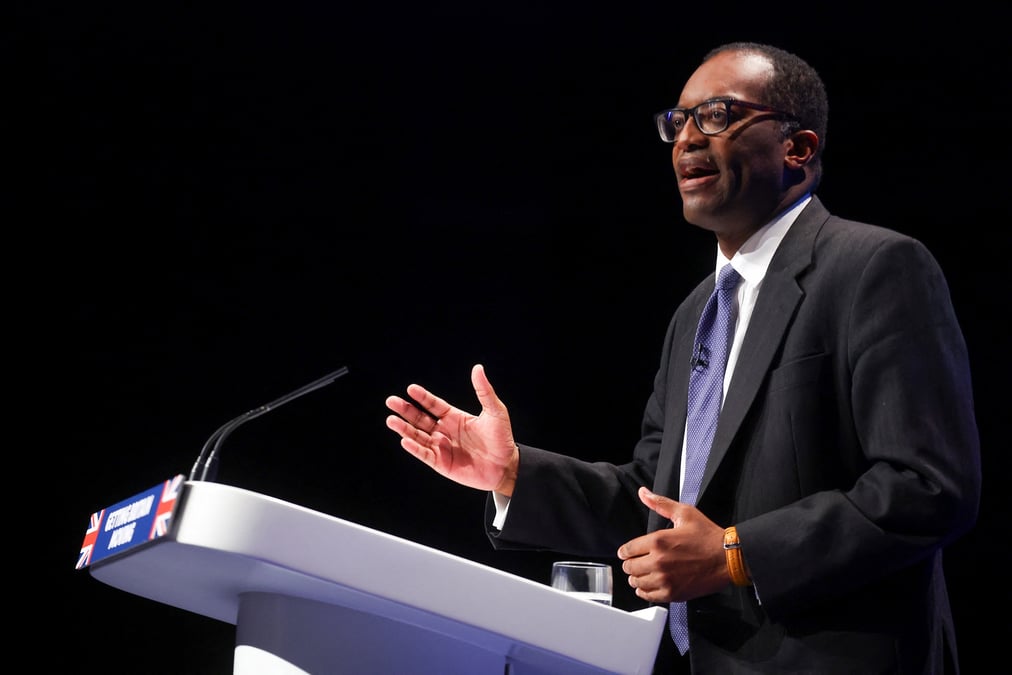 Photo d'archives de kwasi kwarteng lors de la conference annuelle du parti conservateur britannique a birmingham