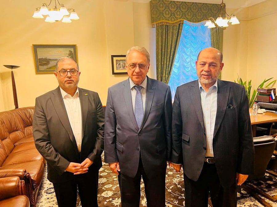 De hauts responsables du hamas rencontrent le vice-ministre russe des affaires etrangeres, mikhail bogdanov