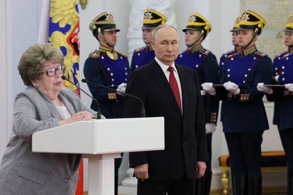 Photo du president russe vladimir poutine lors de la journee de la russie a moscou