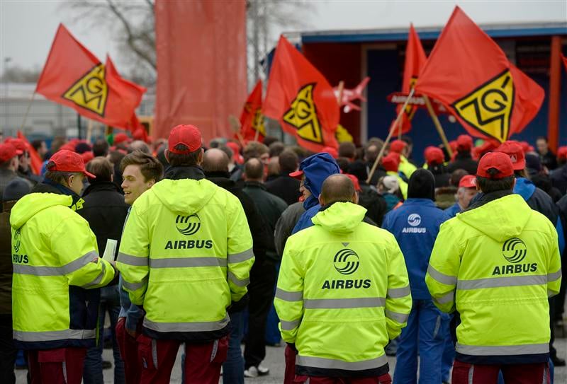 Les salariés d'EADS manifestent en Allemagne
