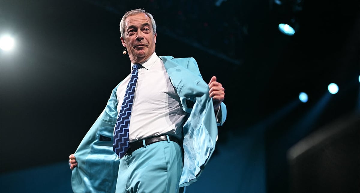 Le leader de Reform UK, Nigel Farage, à Birmingham, le 5 septembre.