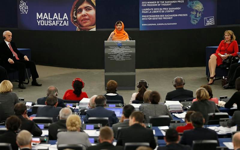 Prix Sakharov, Malala plaide pour l'éducation à Strasbourg