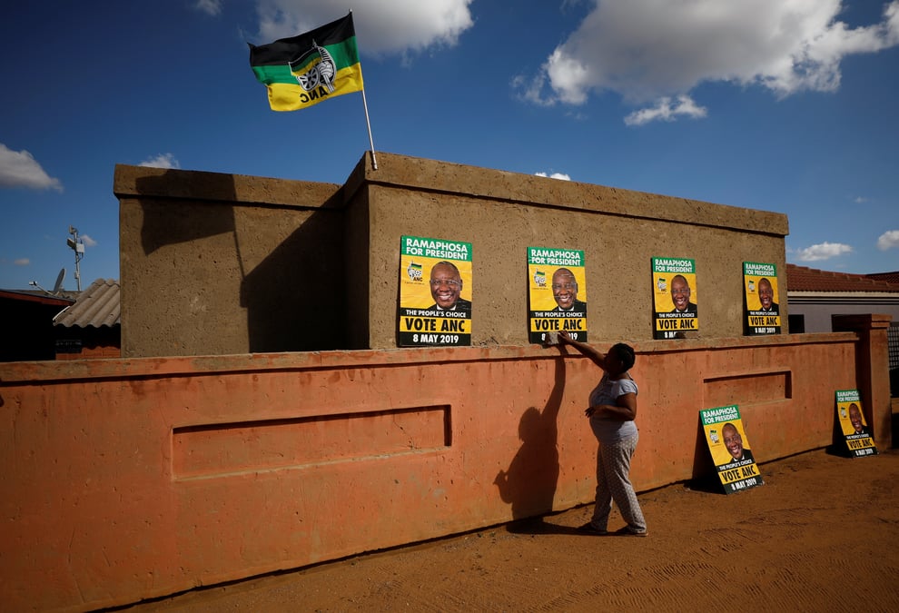 Premiers resultats en afrique du sud, l'anc sous les 60%