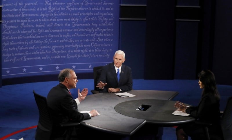 Audience tele moyenne pour le debat pence-kaine