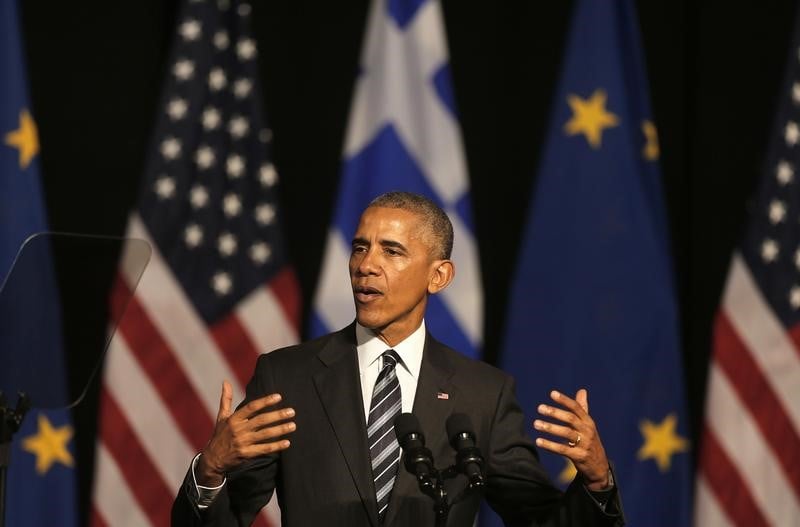 Obama fait l'eloge de la democratie en grece