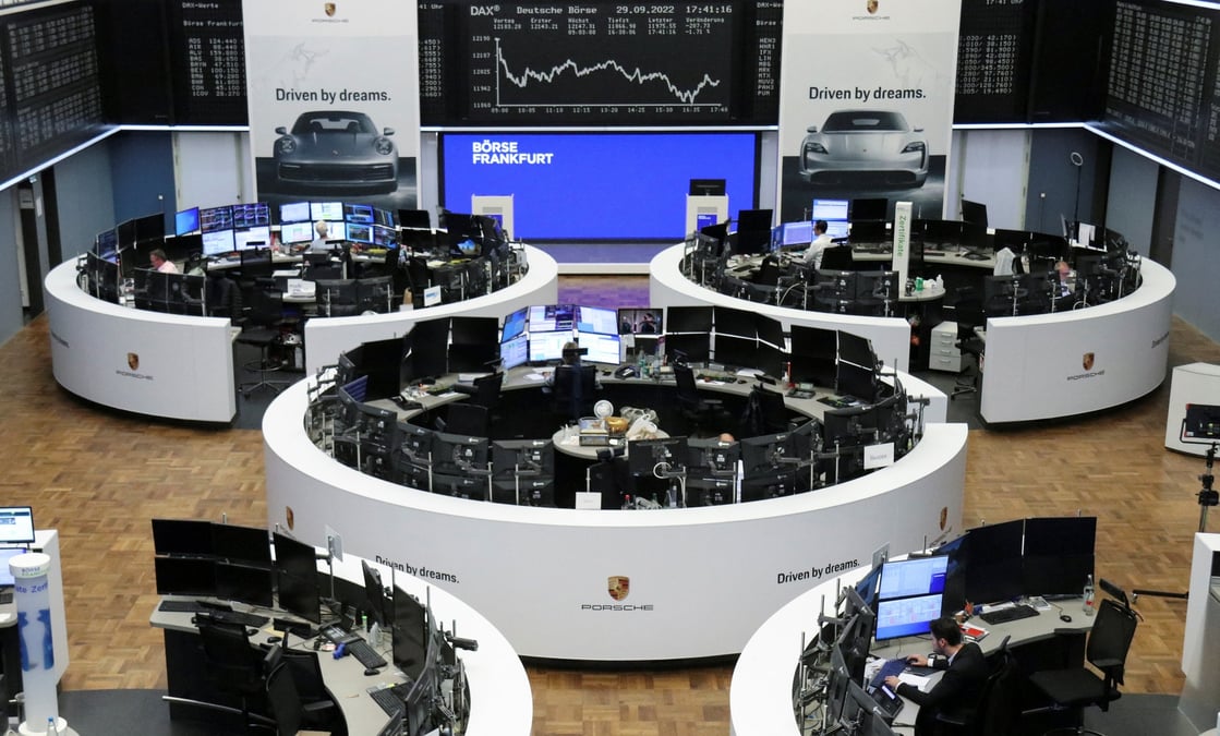 Le graphique de l'indice boursier allemand dax a la bourse de francfort