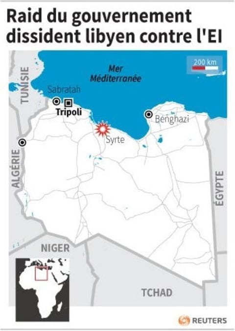 Raid du gouvernement dissident libyen contre l'ei