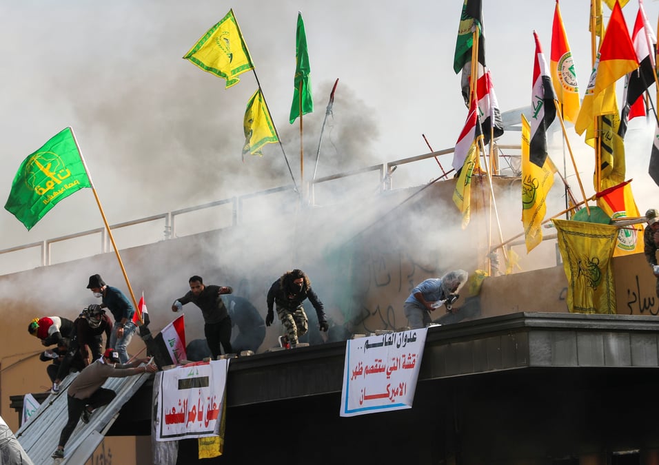 Nouvelle manifestation devant l'ambassade des usa a bagdad