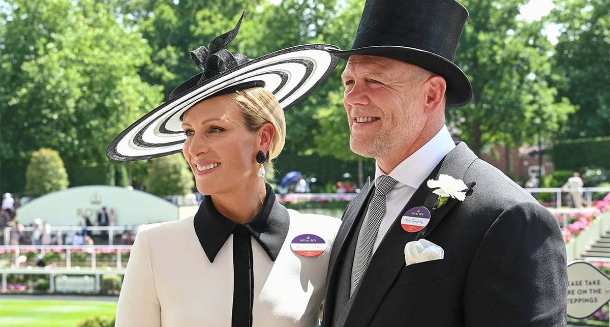Le porteur du projet de ligue fermée, Mike Tindall et sa femme Zara Tindall, lors de la course hippique de Royal Ascot, à Ascot (Royaume-Uni), le 19 juin.