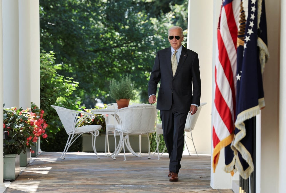 Le president americain joe biden a la maison blanche a washington