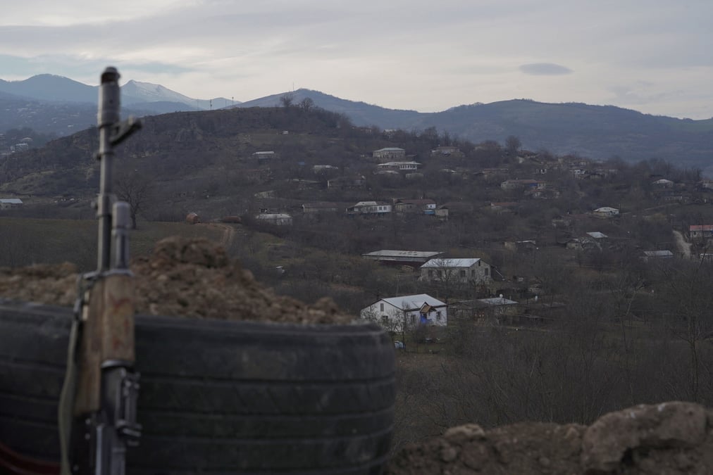 File photo: a view shows divided taghavard village in nagorno-karabakh region