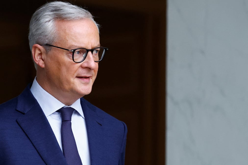 Le ministre francais de l'economie, bruno le maire, au palais de l'elysee a paris